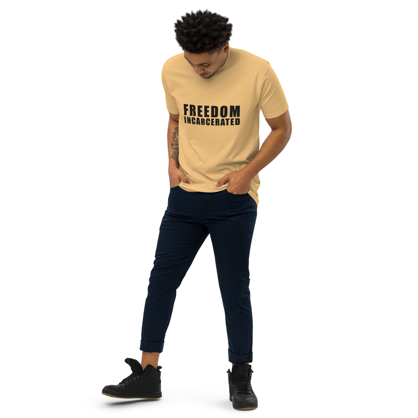 Men’s premium heavyweight tee Freedom Incarcerated