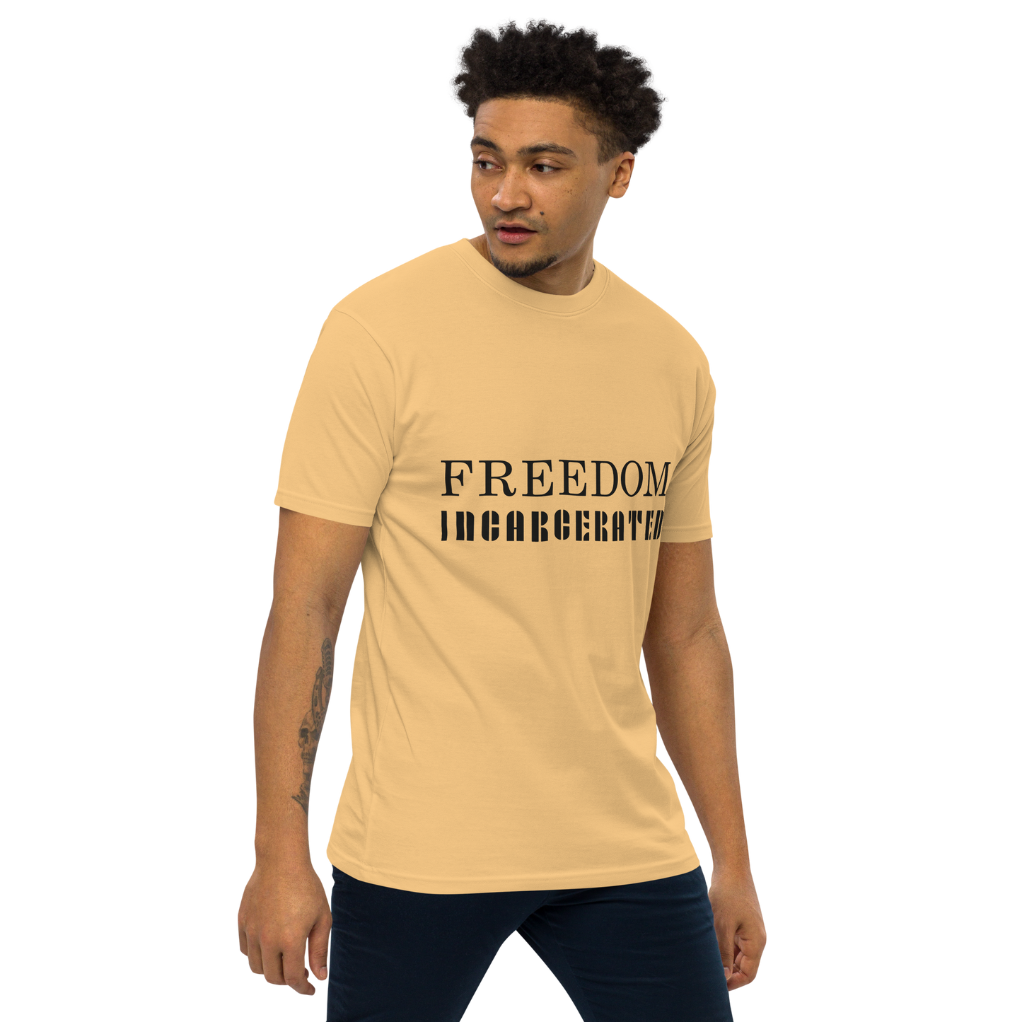 Men’s premium heavyweight tee Freedom Incarcerated
