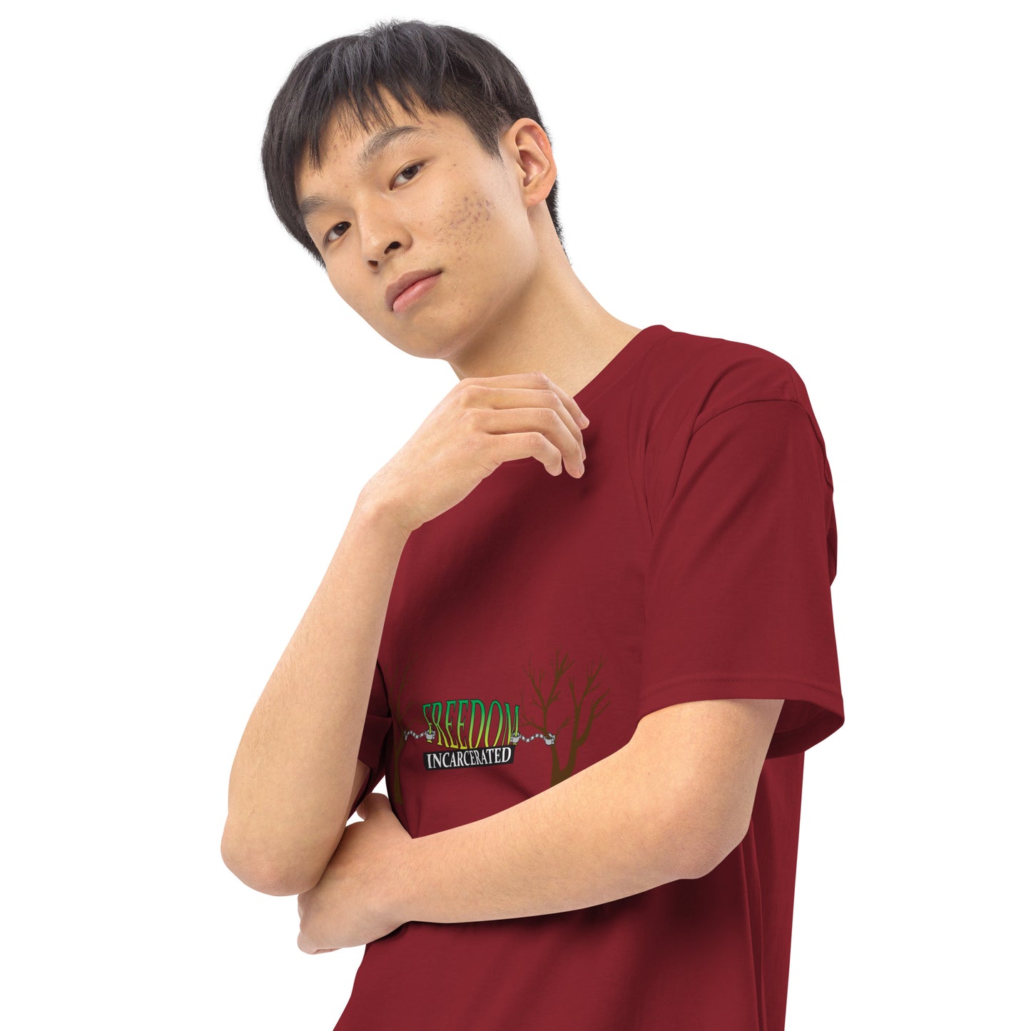 Freedom Incarcerated Tree and Cuffs t shirt