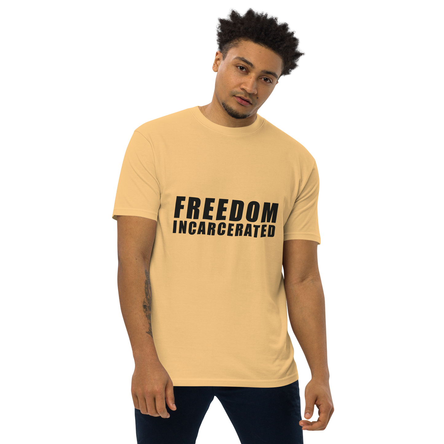 Men’s premium heavyweight tee Freedom Incarcerated